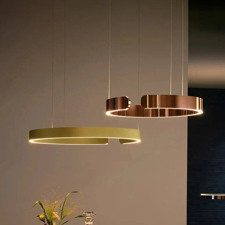 Plafón colgante luz lámparas para comedor LED habitación salón nórdico decoración moderna lámparas de aro redondo