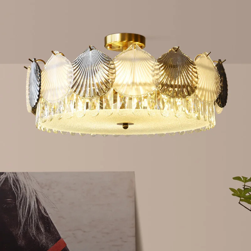 lustre diseño moderno cristal francés LED creativo