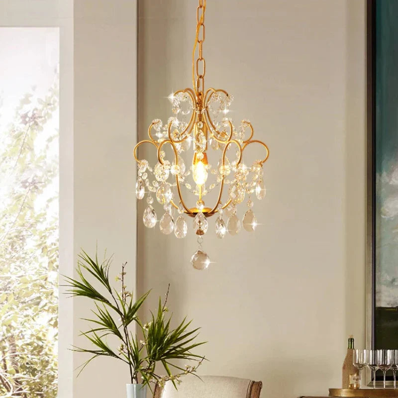 lámpara de cristal americano retro para decoración interior elegante