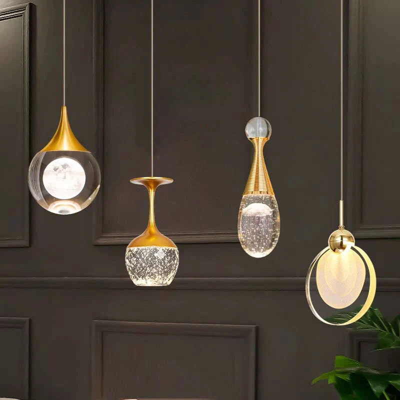 lustre nórdico de cristal para decoración moderna y elegante
