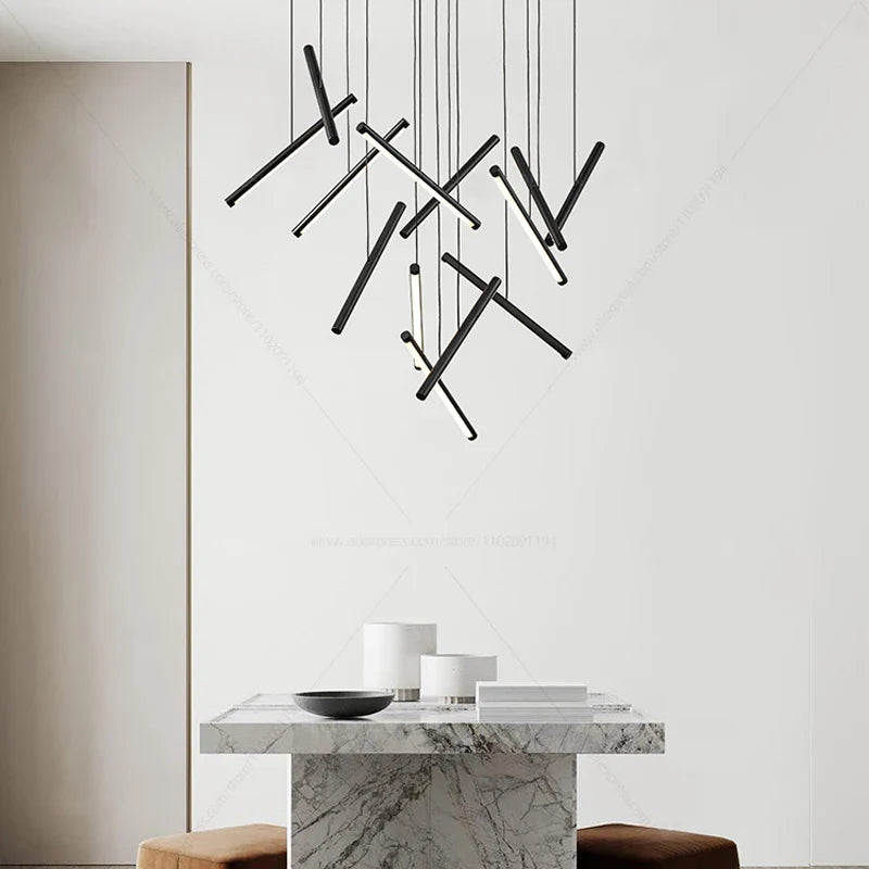 lámpara de techo diseño minimalista en forma de rama para loft
