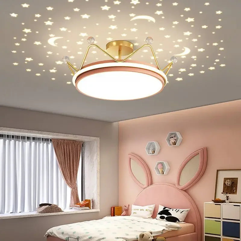 Lámpara de techo LED estrella lunar infantil