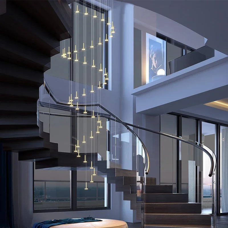 Luces colgantes cielo estrellado mercado tienda de ropa plato de techo decoración de meteorito lámpara colgante ducha villa escalera lámpara de araña