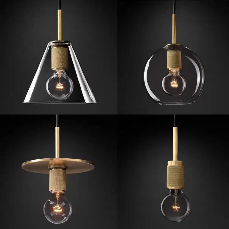 lámpara nórdica minimalista de cobre estilo americano italiano