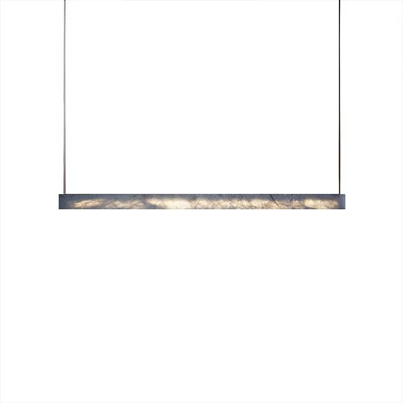 Decoración de arte largo de lujo suspensión luz moderna minimalista comedor candelabros de alta gama imitación mármol LED candelabro para exhibición