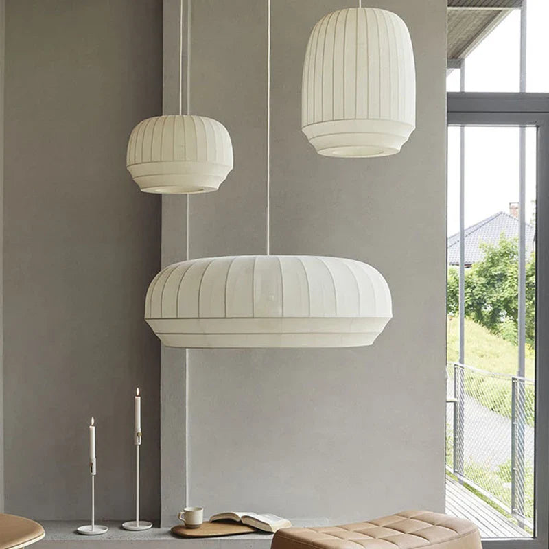 lámparas minimalistas de tela elástica nórdica para decoración del hogar