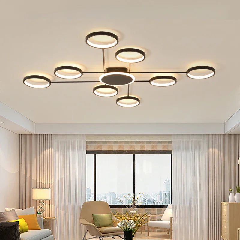 lámpara LED moderna diseño de interior con control remoto luminaria colgante