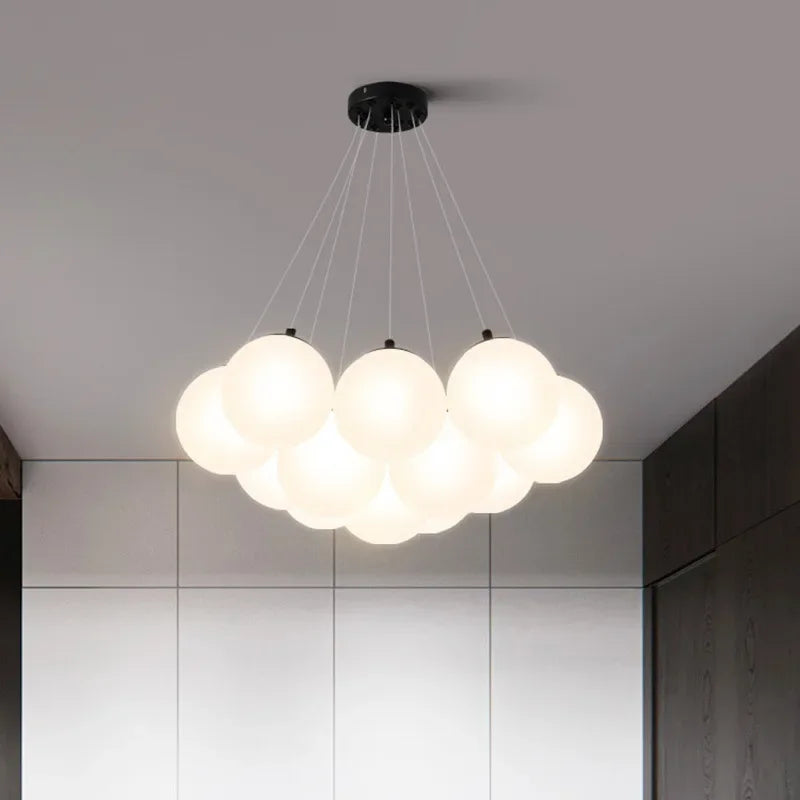 Elegante lámpara nórdica, espacio moderno