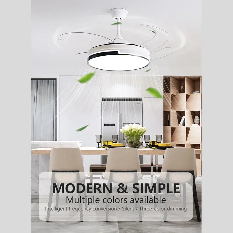ventilador de techo invisible con luz lustre colgante para el hogar