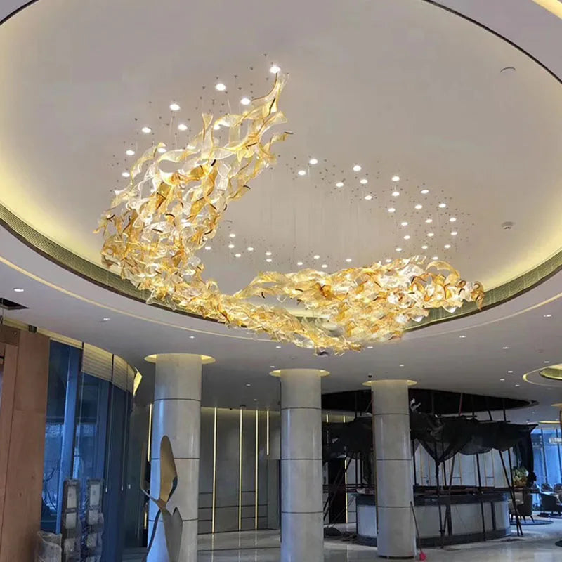 Lámpara colgante de diseño en vidrio a medida para un interior elegante