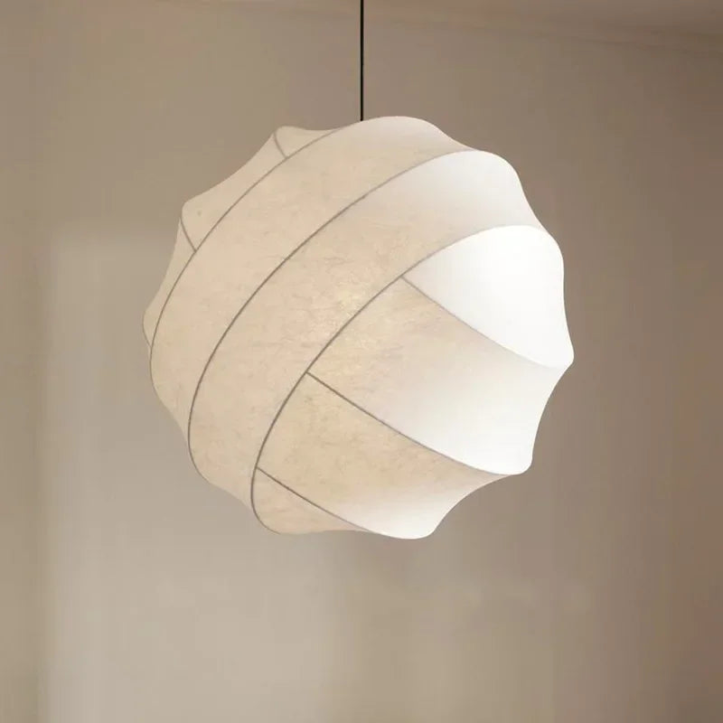 Lámpara colgante de seda wabi sabi LED moderna nórdica