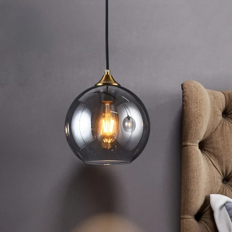 lámpara colgante de vidrio diseño nórdico para decoración interior