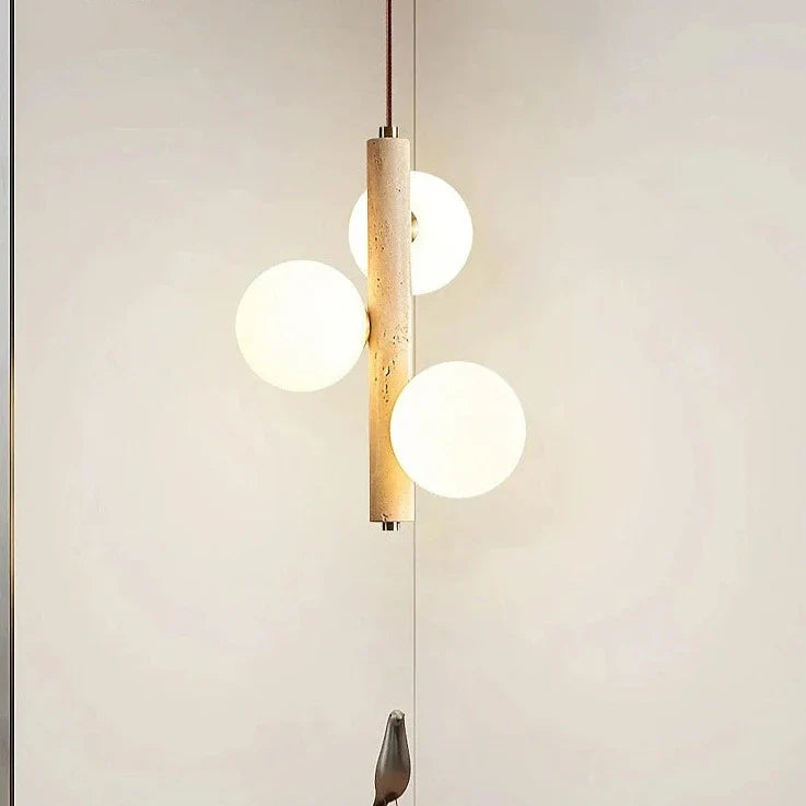 Lámpara colgante LED estilo crema para dormitorio mesita de noche candelabro burbuja bola mágica frijol perla retro restaurante luminarias largas