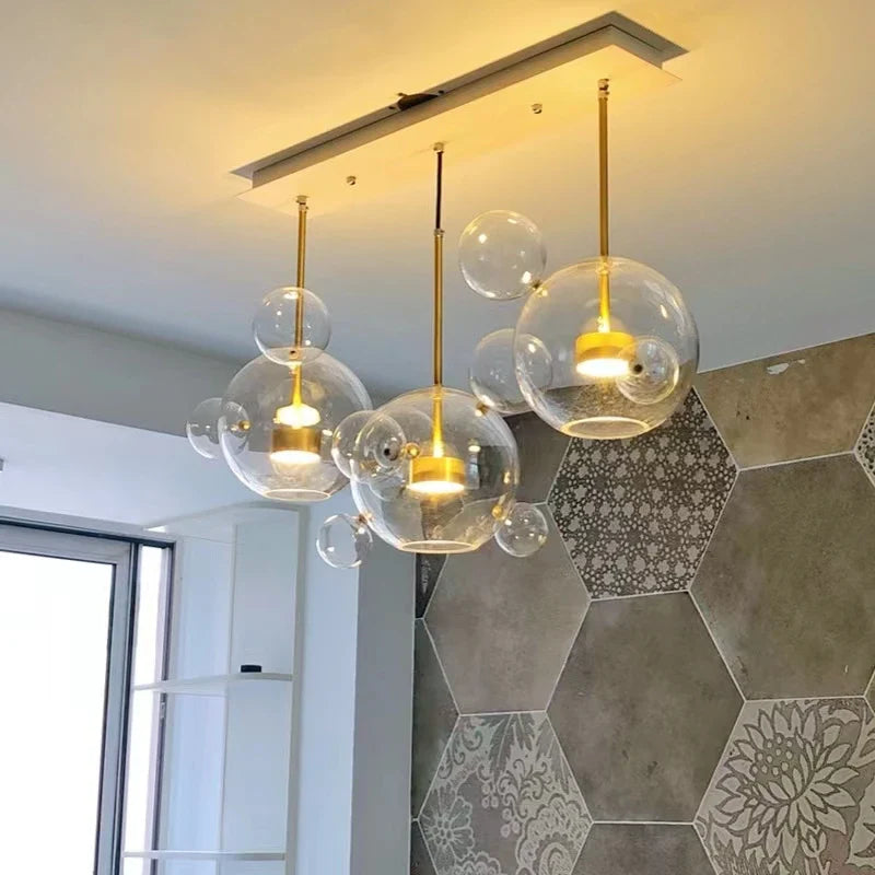 Lámpara de techo LED con bolas de vidrio diseño moderno