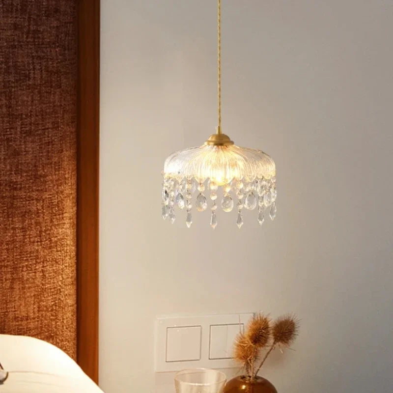 lámpara vintage de cristal led diseño floral elegante