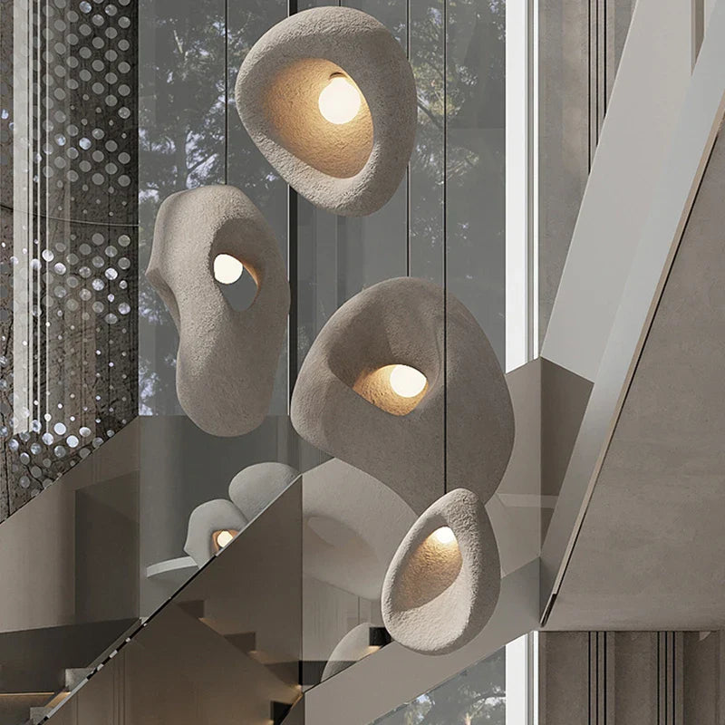 lustre led wabi-sabi moderno irregular para decoración loft