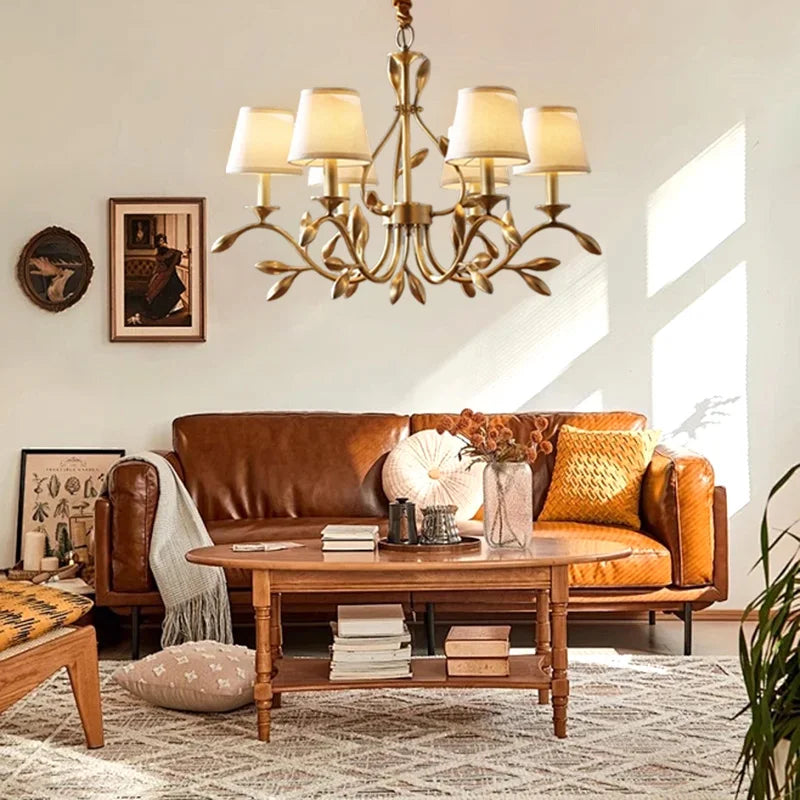 lámpara retro americana en oro cobre con tonos flor led