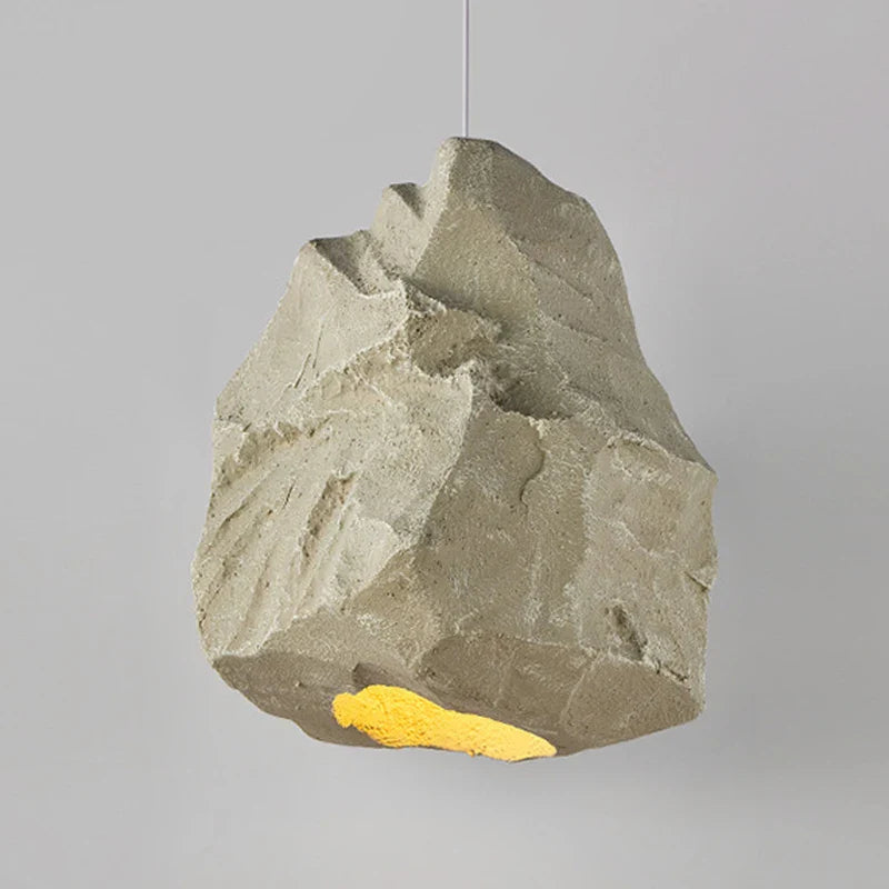 lámpara nórdica hecha a mano imitación piedra estilo wabi sabi
