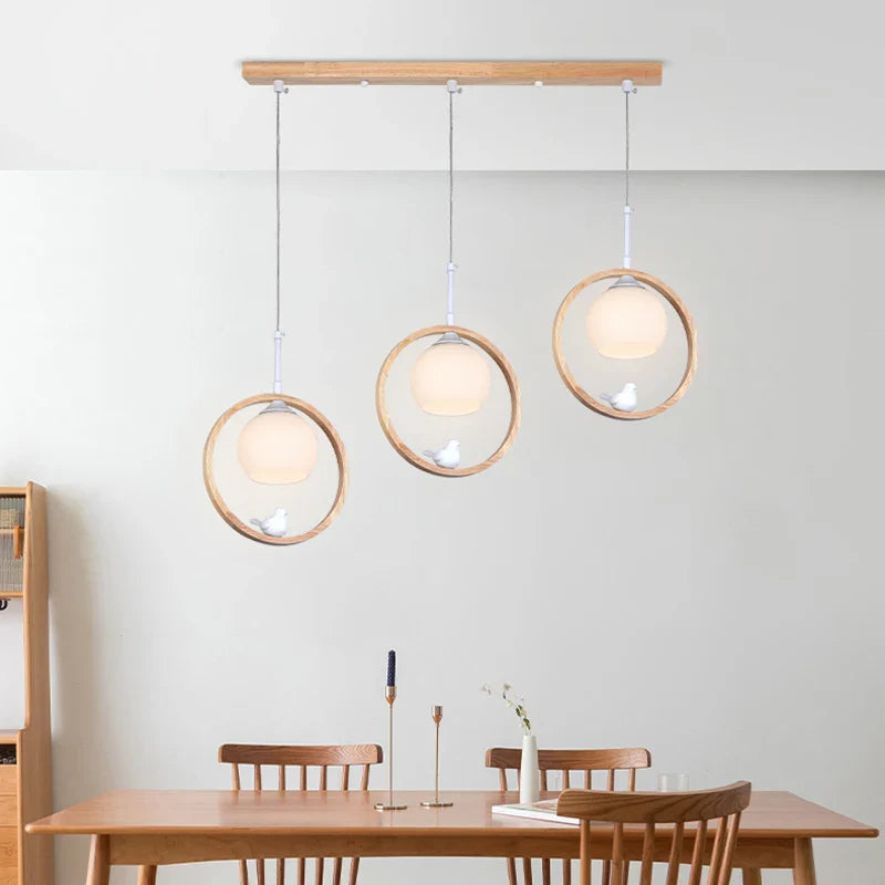 Lámpara colgante de madera elegante natural estilizada