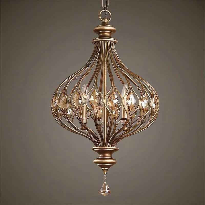 lustre retro francés de cristal estilo vintage para villa