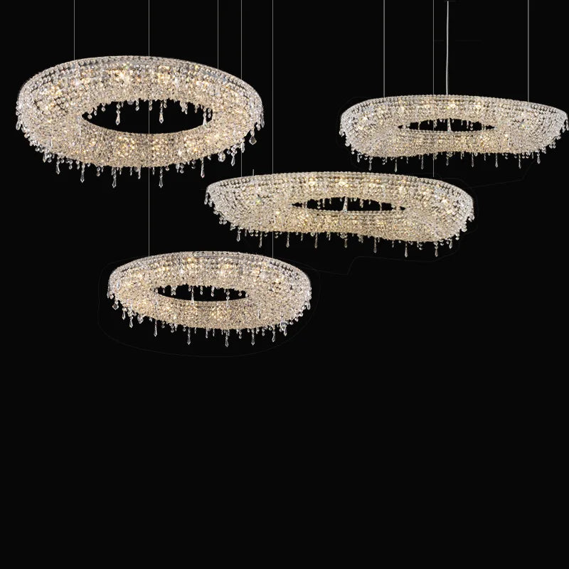Lámpara LED moderna de lujo en cristal para hotel dúplex villa