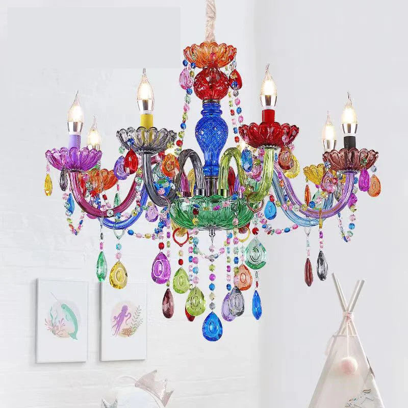 Lámpara de cristal para niños estilo arte vela