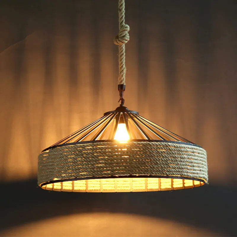 Cuerda de hierro industria americana loft lámpara colgante creativa faro restaurante bar café luz comedor suspensión lámpara DropLight
