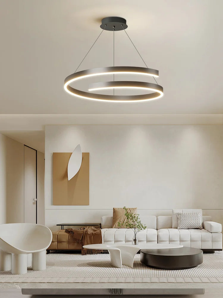 lámpara de aro simple moderna en hierro dorado con iluminación LED interior