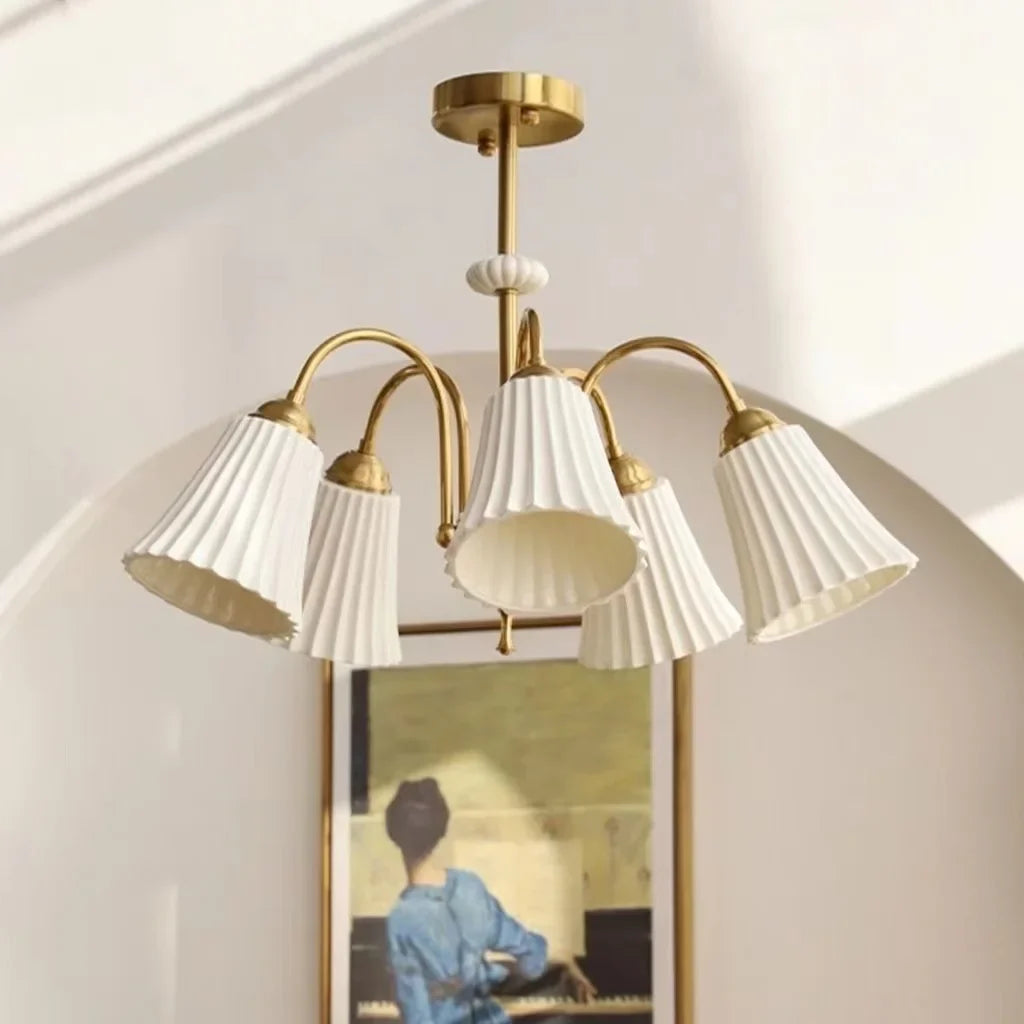 Lámpara retro francesa en cerámica y cobre estilo americano diseño