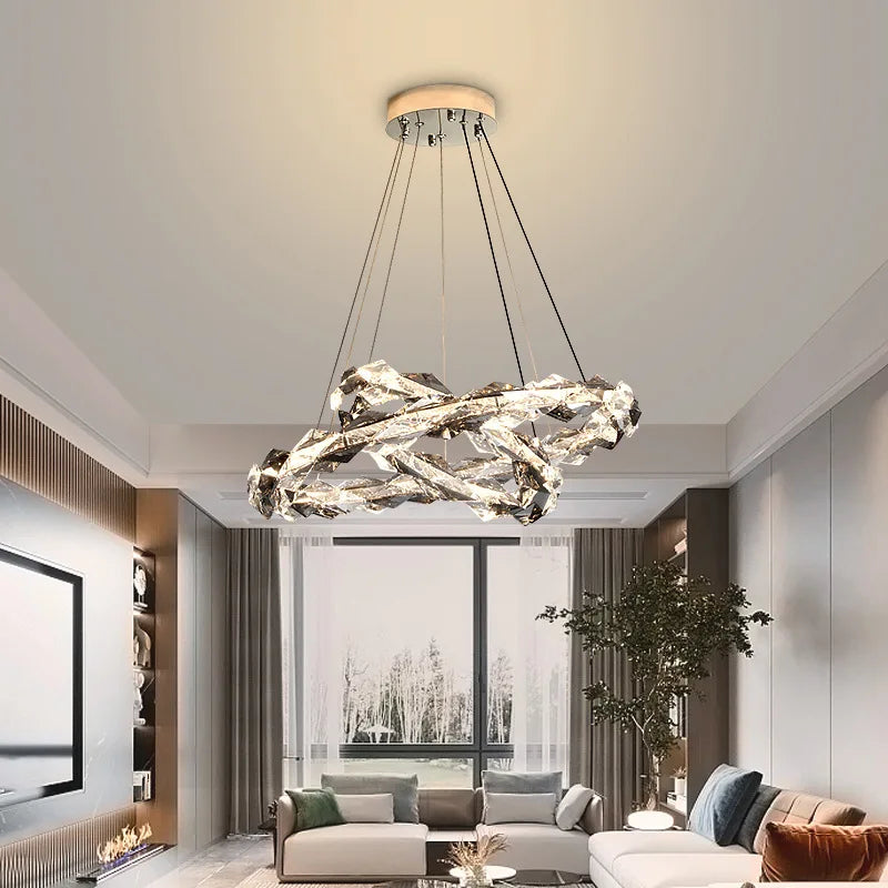 lámpara led moderna en cristal de lujo decorativa