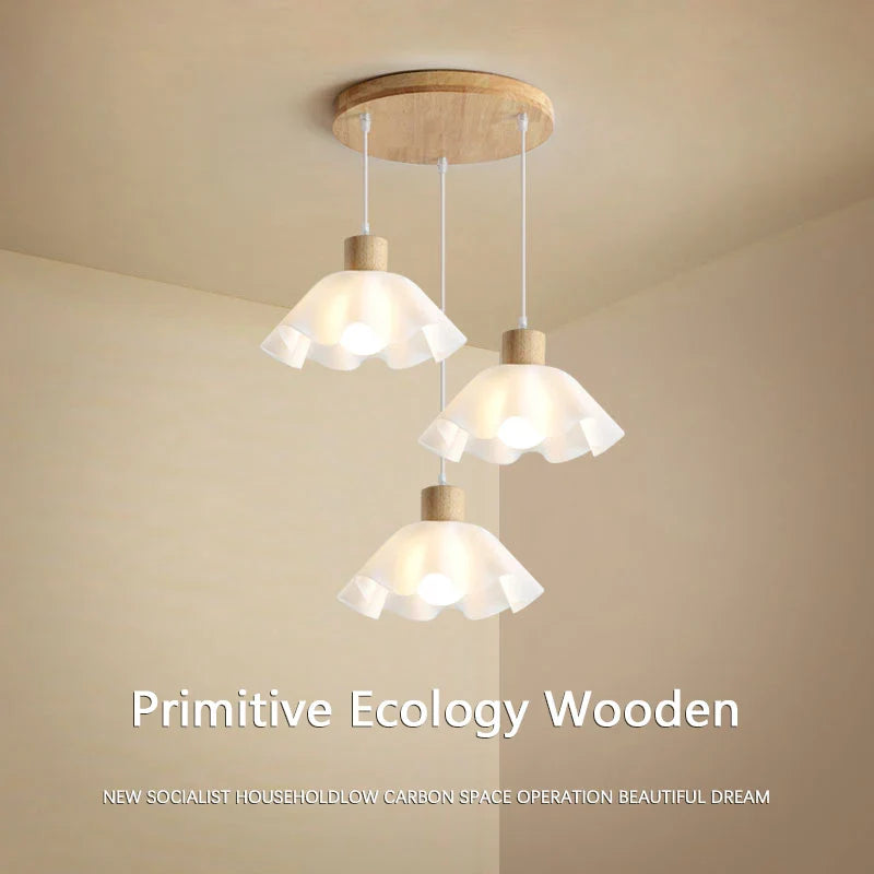 Lámpara colgante de madera diseño escandinavo elegante