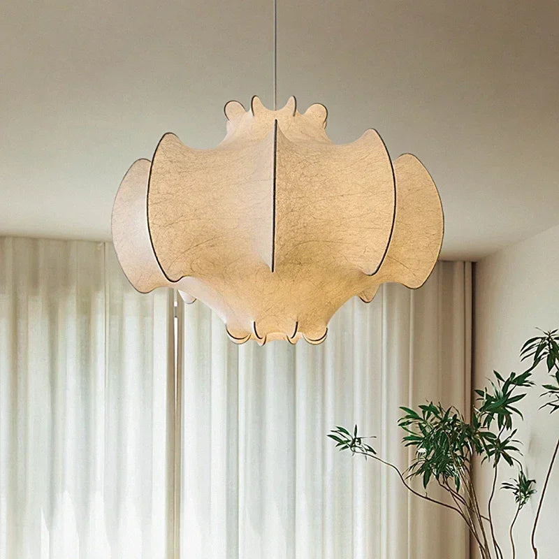 lustre wabi sabi nórdico en seda japonesa led interior