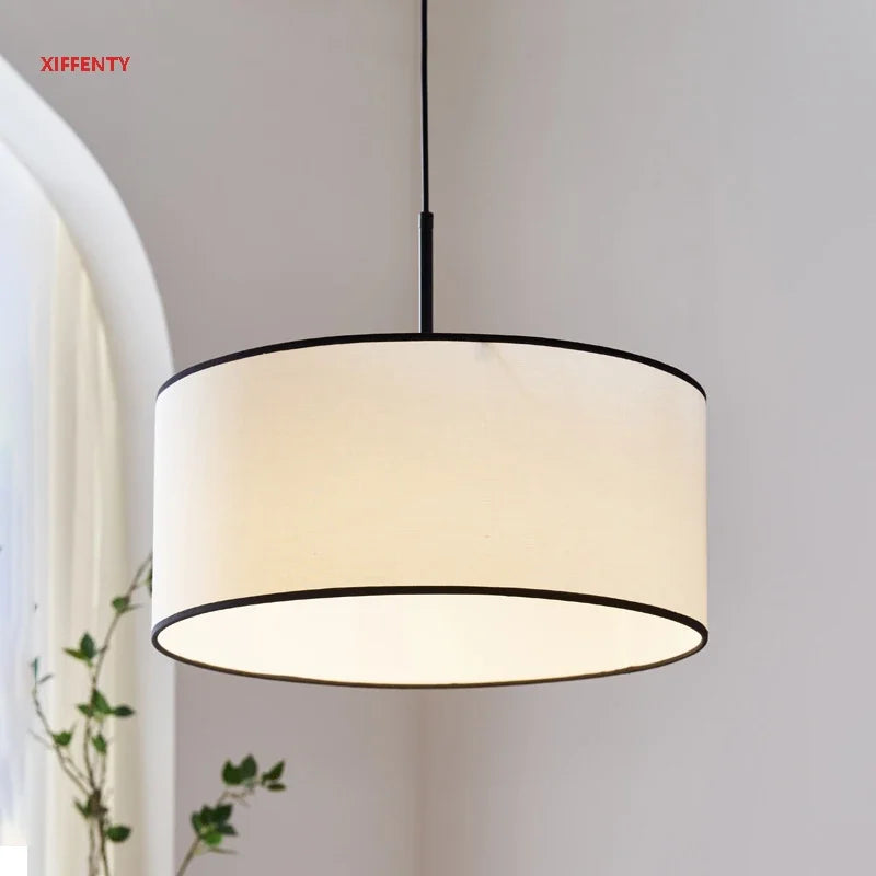 lámpara de tela LED suspensión diseño nórdico moderno