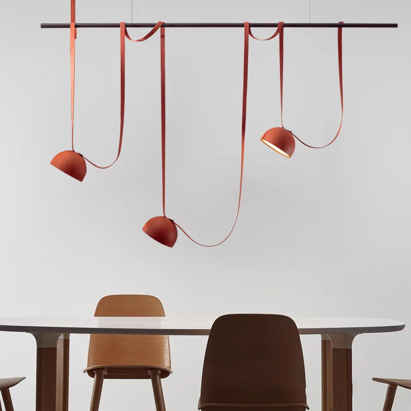 lámpara de techo led artística en forma de cinturón para interior