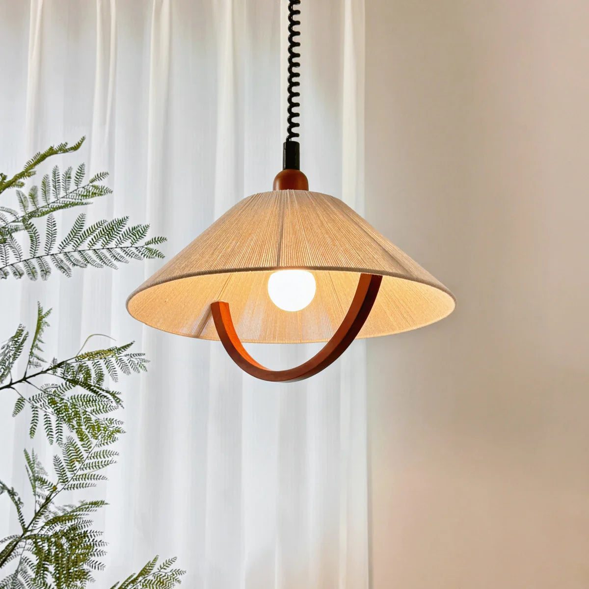 Lámpara vintage rústica de madera elegante