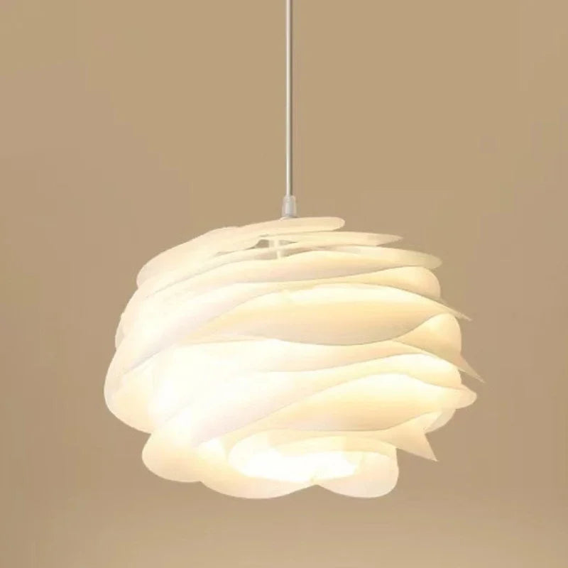 Lámpara colgante moderna rosa blanca
