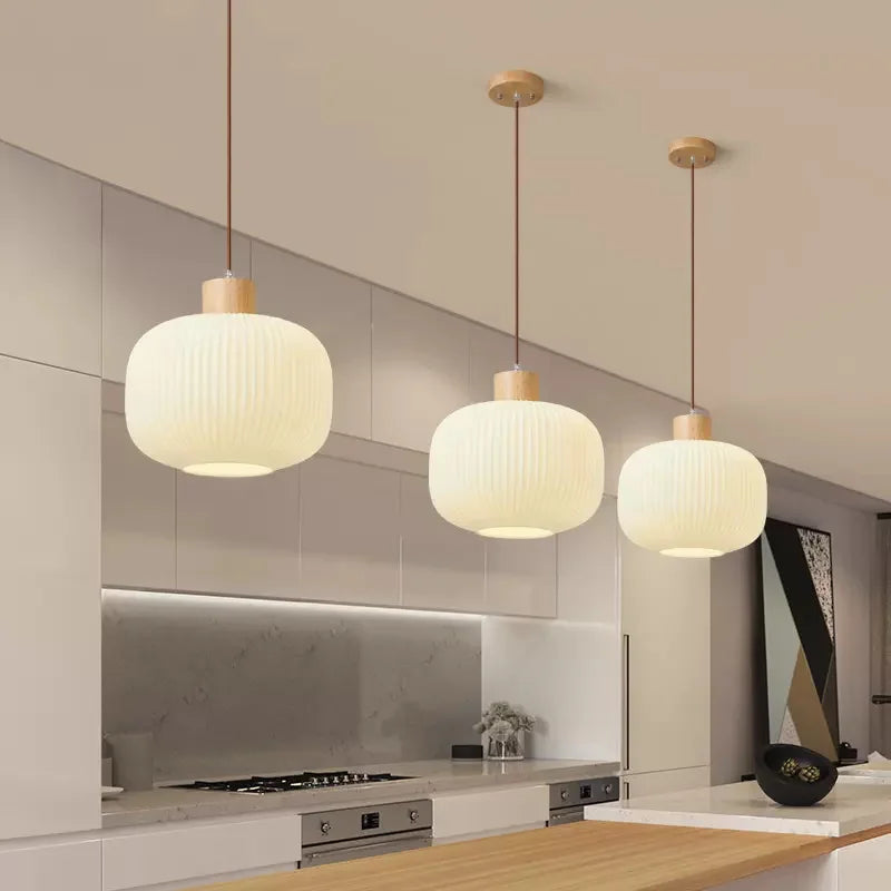 lámpara colgante moderna loft led con pantalla de vidrio