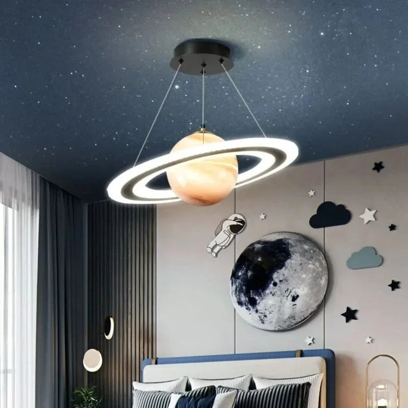 lámpara creativa LED bola de vidrio para habitación infantil