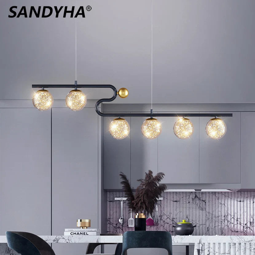 Lámpara moderna diseño elegante de vidrio