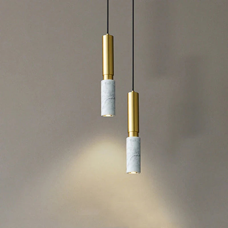 lustre escandinavo minimalista de mármol LED retro