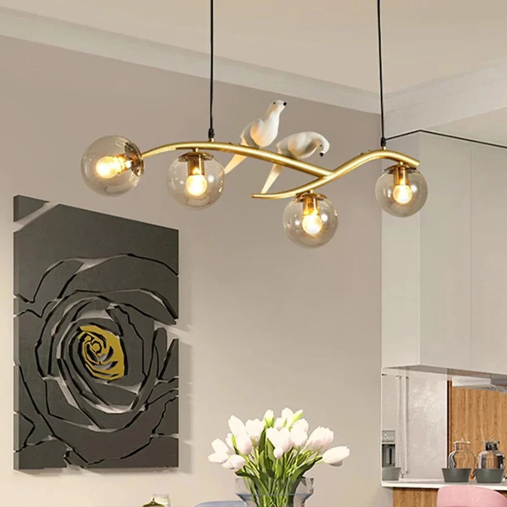 Lámpara colgante luminosa pájaro nórdico elegante
