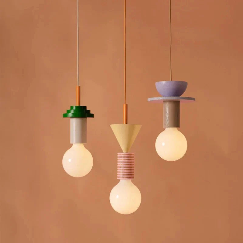 Lámpara colgante diseño madera nórdica elegante