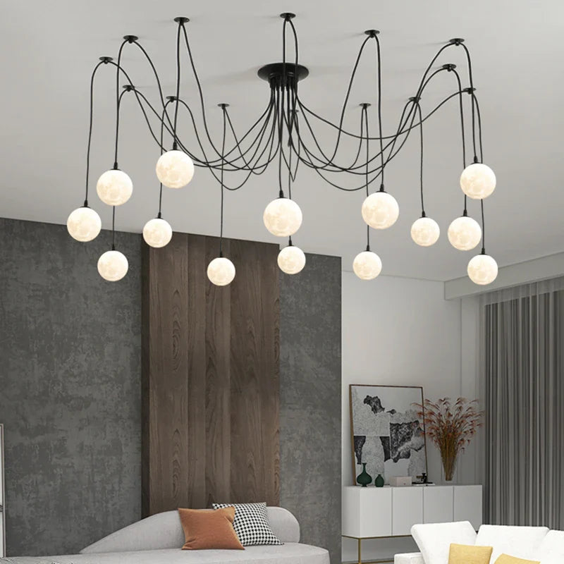 lámpara de múltiples luces colgantes estilo nórdico para comercios