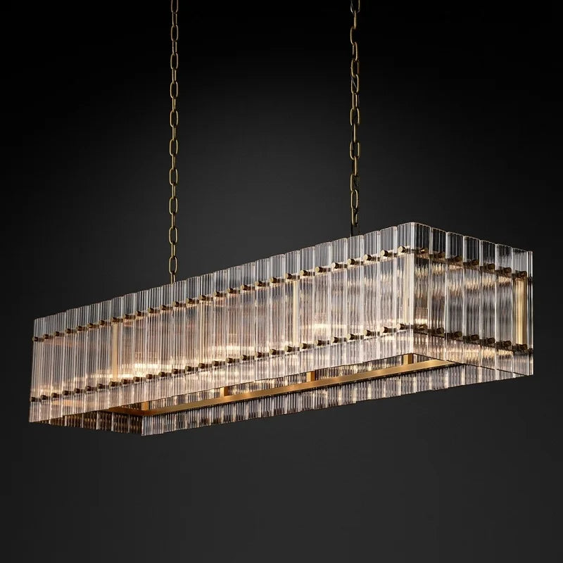 lámpara rectangular de cristal para iluminación de lujo