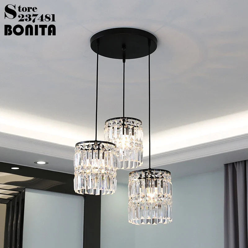 lámpara de cristal moderna suspensión decorativa y brillante