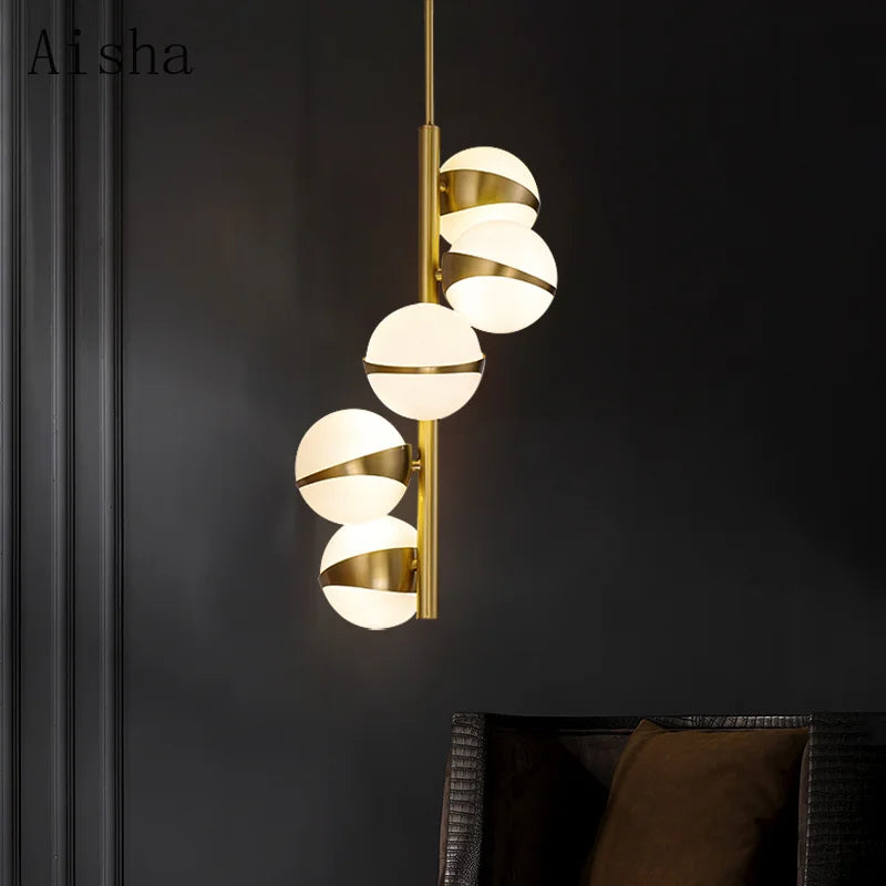 lámpara de techo nórdica de cobre diseño creativo para interior