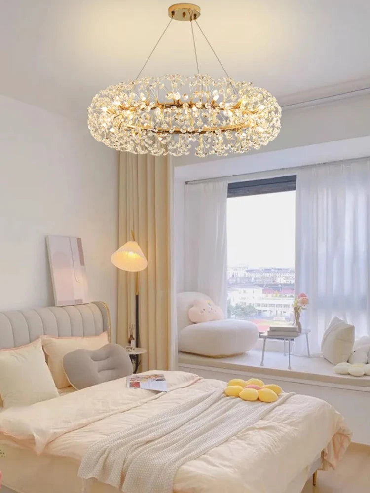 Lámpara de cristal moderna en forma de diente de león creativa y atmosférica