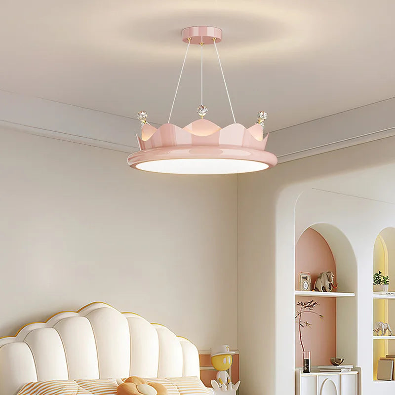 lustre romántico de cristal para habitación infantil princesa