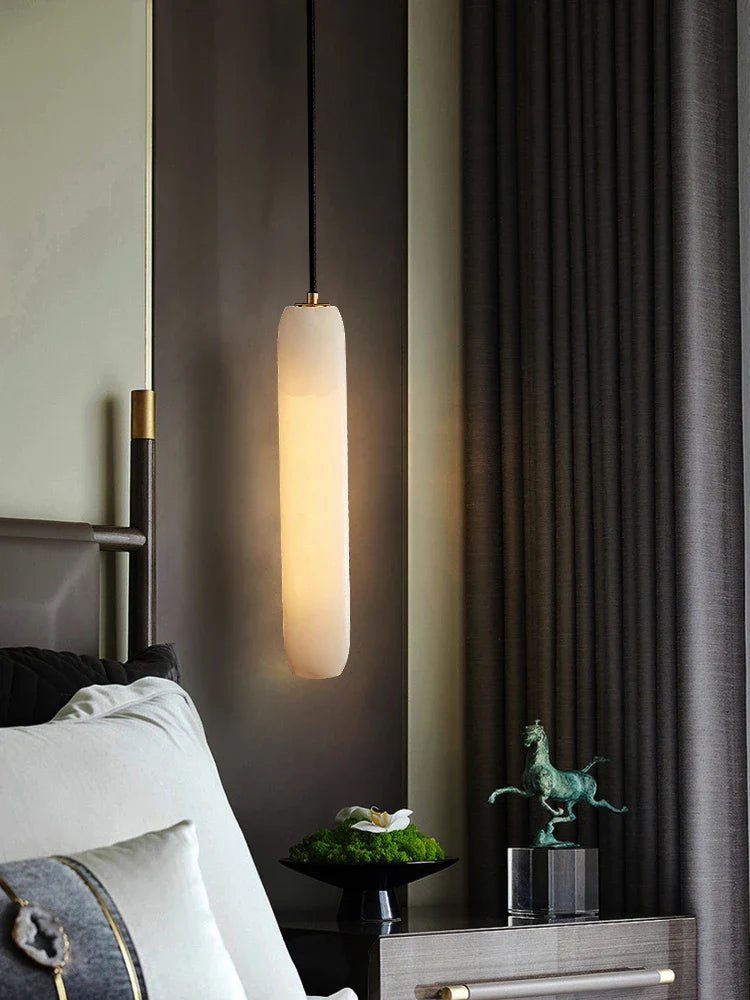 Lámpara de mármol y cobre moderna estilo minimalista para decoración interior