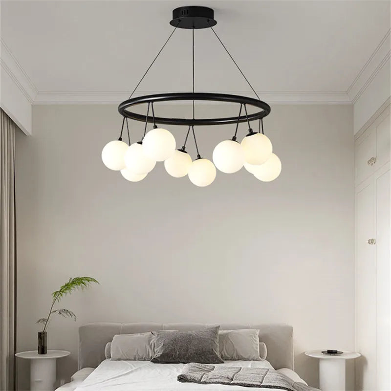 lámpara colgante postmoderna iluminación suspendida circular ajustable diseño elegante